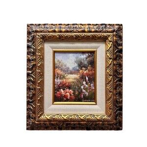 Vintage Framed Impressionist Floral Oil Painting, Romantic Cottage Core Decor